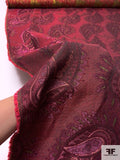 Unique Paisley Brocade with Metallic Detailing - Red / Magenta / Yellow-Gold / Black