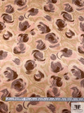 Brushstroke Floral Printed Silk Charmeuse - Tan / Brown / Beige / Dusty Pink