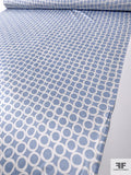 Circles Grid Printed Silk Charmeuse - Blue-Lilac / Off-White