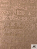 Ethnic Geometric Tapestry-Look Brocade - Tan