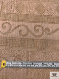 Ethnic Geometric Tapestry-Look Brocade - Tan