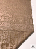 Ethnic Geometric Tapestry-Look Brocade - Tan