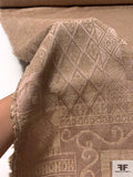 Ethnic Geometric Tapestry-Look Brocade - Tan