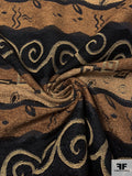 Multi Pattern Design Tapestry-Look Brocade - Brown / Tan / Black