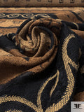 Multi Pattern Design Tapestry-Look Brocade - Brown / Tan / Black