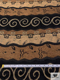 Multi Pattern Design Tapestry-Look Brocade - Brown / Tan / Black