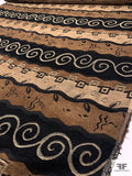 Multi Pattern Design Tapestry-Look Brocade - Brown / Tan / Black