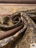 Orient Inspired Tapestry-Look Brocade - Gold / Grey / Beige