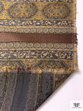 Orient Inspired Tapestry-Look Brocade - Gold / Grey / Beige