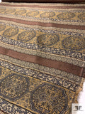 Orient Inspired Tapestry-Look Brocade - Gold / Grey / Beige