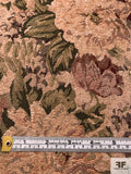 Floral Tapestry-Look Brocade - Earthy-Blush / Greens / Dark Red / Navy