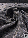 Paisley Floral Tapestry-Look Brocade - Grey / Black / Beige