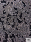 Paisley Floral Tapestry-Look Brocade - Grey / Black / Beige