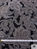 Paisley Floral Tapestry-Look Brocade - Grey / Black / Beige