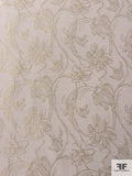 Vine Floral Metallic Brocade - Ivory / Gold