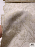 Vine Floral Metallic Brocade - Ivory / Gold