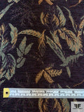 Leaf Stalk Tapestry-Look Brocade - Eggplant / Sage / Tan / Breown