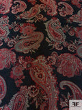 Paisley Tapestry-Look Brocade - Red / Beige / Black