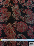 Paisley Tapestry-Look Brocade - Red / Beige / Black