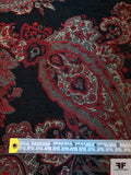 Paisley Tapestry-Look Brocade - Red / Beige / Black