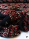 Paisley Tapestry-Look Brocade - Red / Beige / Black