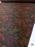 Ornate Floral Tapestry-Look Brocade - Brown / Antique Orange / Greens / Bllue