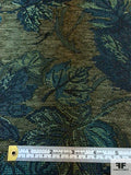 Leaf Bouquet Tapestry-Look Brocade - Army Green / Mint Green / Navy