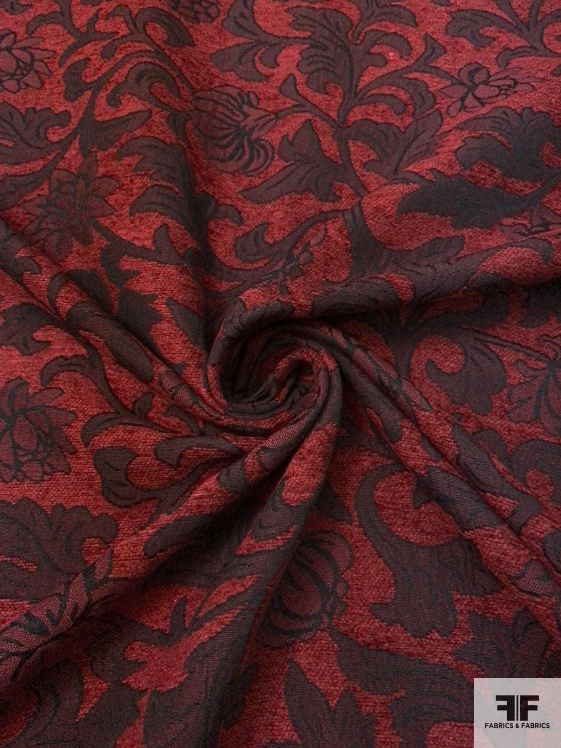 Damask Tapestry-Look Brocade - Black / Grey - Fabric by the Yard