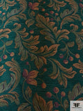 Leaf Blossom Tapestry-Look Brocade - Jade Green / Antique Orange / Red / Navy