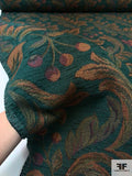 Leaf Blossom Tapestry-Look Brocade - Jade Green / Antique Orange / Red / Navy