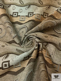 Multi Pattern Design Tapestry-Look Brocade - Beige / Tan / Brown