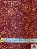 Paisley Leaf Tapestry-Look Brocade - Berry / Yellow-Gold