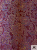 Floral Paisley Tapestry-Look Brocade - Cranberry / Orchid / Blue / Tan