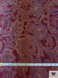 Floral Paisley Tapestry-Look Brocade - Cranberry / Orchid / Blue / Tan