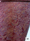 Floral Paisley Tapestry-Look Brocade - Cranberry / Orchid / Blue / Tan