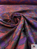 Spot Pattern Brocade - Cranberry / Purple / Grey