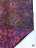 Spot Pattern Brocade - Cranberry / Purple / Grey