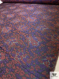 Spot Pattern Brocade - Cranberry / Purple / Grey