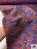 Spot Pattern Brocade - Cranberry / Purple / Grey