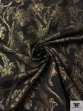 Vine Floral Metallic Brocade - Antique Gold / Black