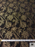 Vine Floral Metallic Brocade - Antique Gold / Black