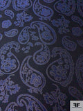 Paisley Metallic Brocade - Navy / Blue / Gold