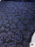 Paisley Metallic Brocade - Navy / Blue / Gold