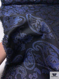 Paisley Metallic Brocade - Navy / Blue / Gold