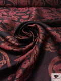 Paisley Metallic Brocade - Cranberry / Dark Purple / Gold