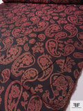 Paisley Metallic Brocade - Cranberry / Dark Purple / Gold