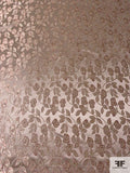 Trailing Floral Oriental Satin Jacquard Brocade - Tan / Champagne