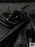 Italian Textured Embossed Satin Brocade - Black