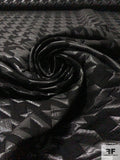 Made in Spain Houndstooth Metallic Brocade - Black / Gunmetal Grey