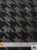 Made in Spain Houndstooth Metallic Brocade - Black / Gunmetal Grey